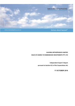 Independent Expert`s Report