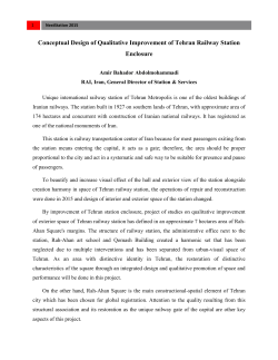 Conceptual Design of Qualitative Improvement of Tehran Railway