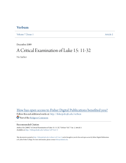 A Critical Examination of Luke 15: 11-32