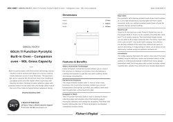 60cm 11 Function Pyrolytic Built-in Oven - Companion oven