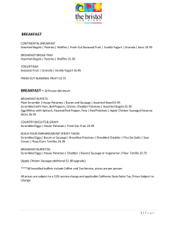 Catering Menu - Bristol Hotel