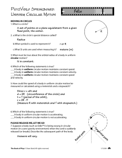 PhyzVideo Springboard: Uniform Circular Motion Felix