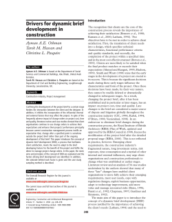 Drivers for dynamic brief development in construction