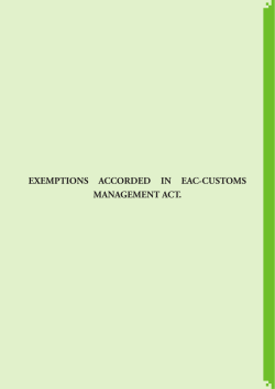 Leaflet exoneration customs