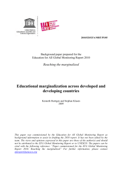 Educational marginalization across developed and