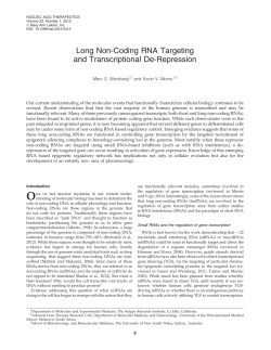 Long Non-Coding RNA Targeting and Transcriptional De