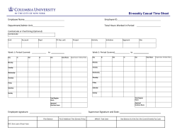 Bi-weekly Casual Time Sheet - Columbia HR