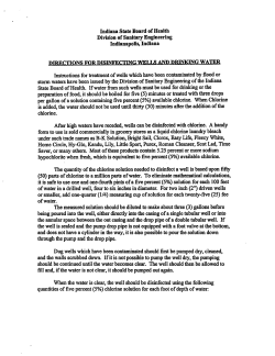 Instructions for treatment ofwells which have been contaminated by