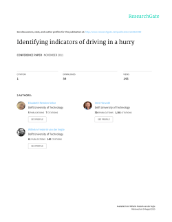 Identifying indicators of driving in a hurry