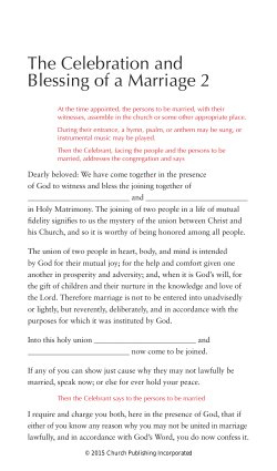 The Celebration and Blessing of a Marriage 2