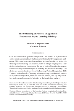 The Unfolding of Pastoral Imagination: Prudence as Key to Learning