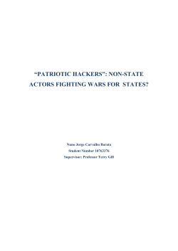 “patriotic hackers”: non-state actors fighting wars for - UvA-DARE