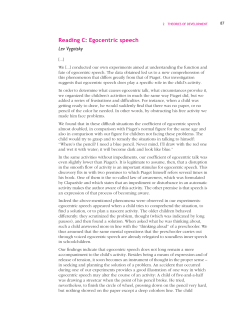 Reading C: Egocentric speech