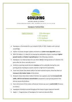 SWEETGRASS: 23% Nitrogen + 2% Sulphur + 5% Sodium + 1.2