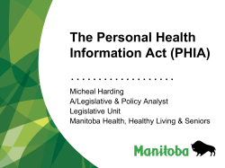 The Personal Health Information Act (PHIA)