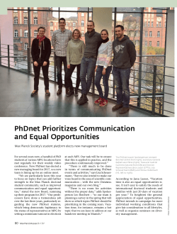 PhDnet Prioritizes Communication and Equal Opportunities