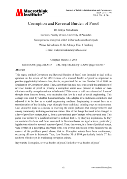 Corruption and Reversal Burden of Proof