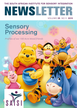 Sensory Processing - South African Institute for Sensory Integration