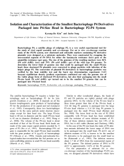 Isolation and Characterization of the Smallest Bacteriophage P4