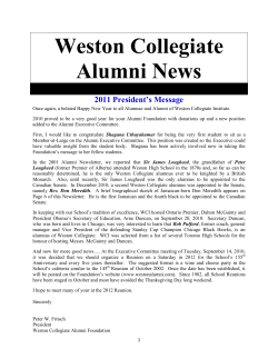 2011 Weston Alumni Newsletter