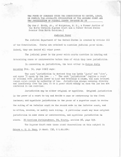 The Power of the Congress Under the Constitution to Define, Limit