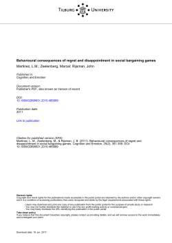 Tilburg University Behavioural consequences of