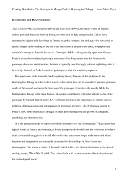 Crossing Boundaries: The Grotesque in Mervyn