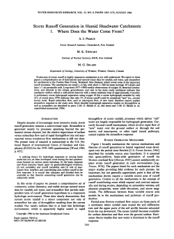 Storm Runoff Generation in Humid Headwater Catchments: 1