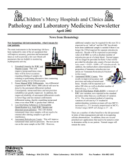PATHOLOGY AND LABORATORY MEDICINE NEWSLETTER