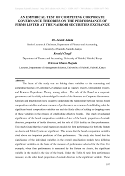 an empirical test of competing corporate governance theories on the