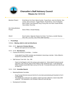 2014-12 - Chancellor`s Staff Advisory Council