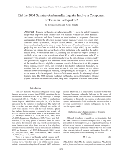 Did the 2004 Sumatra&ndash;Andaman Earthquake Involve a Component