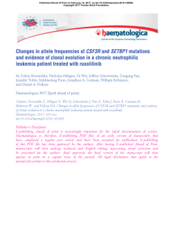 Changes in allele frequencies of CSF3R and SETBP1 mutations
