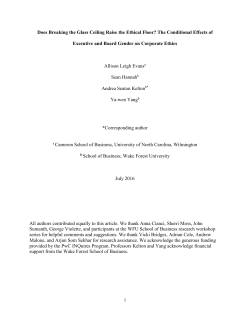Does Breaking the Glass Ceiling Raise the Ethical Floor? The