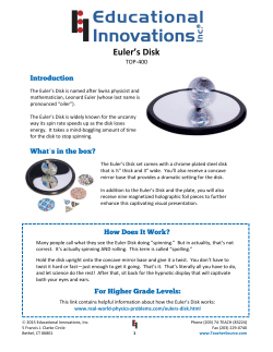 Euler`s Disk - Educational Innovations