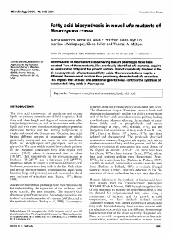 Fatty acid biosynthesis in novel ufa mutants of