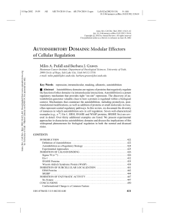 AUTOINHIBITORY DOMAINS - University of Utah Health