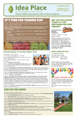July/August Children 2016 - Westhampton Free Library