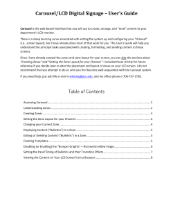 Carousel/LCD Digital Signage &ndash; User`s Guide Table of Contents