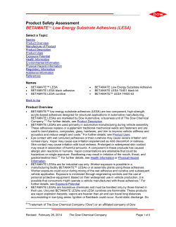 BETAMATE&trade; Low Energy Substrate Adhesives