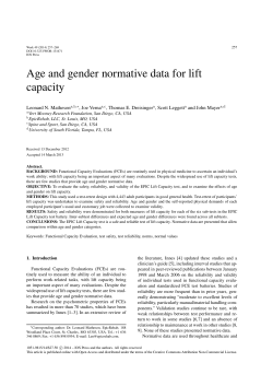 Age and gender normative data for lift capacity