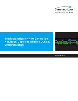 Synchronization for Next Generation Networks