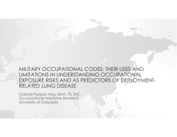 MILITARY OCCUPATIONAL CODES: THEIR USES AND