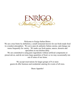 Welcome to Enrigo Italian Bistro. We are a true bistro by definition, a