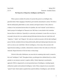 Hypocrisy of Hypocrisy: Intelligence and Drug Use