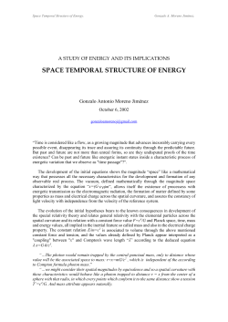 SPACE TEMPORAL STRUCTURE OF ENERGY