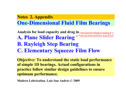 One dimensional slider bearing, Rayleigh (step)