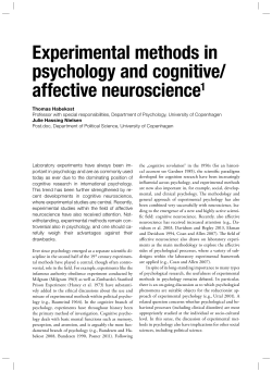 Experimental methods in psychology and cognitive