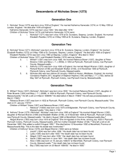 Descendants of Nicholas Snow (1273)
