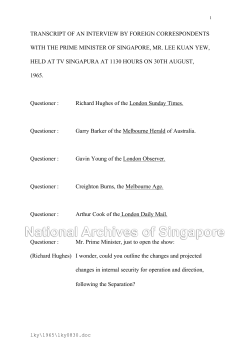 transcript of an interview by foreign correspondents with the prime